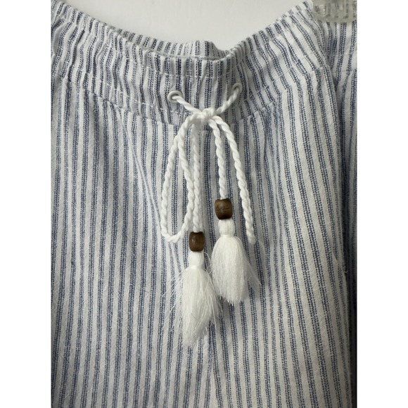 Westbound Woman The Island Crop Blue White Striped Pants Linen  2X Boho Nautical - Picture 3 of 10